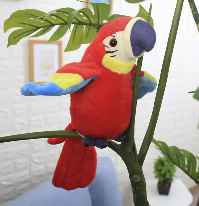 Говорящий попугай интерактивная мягкая игрушка красный попугай Весенняя распродажа!