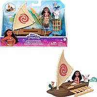 Кукла Моана на лодке принцессы Дисней Mattel Disney Princess Moana HLW86