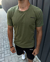 Футболка хаки Reebok спортивная мужская качественная , Летняя футболка Рибок цвета хаки классическая