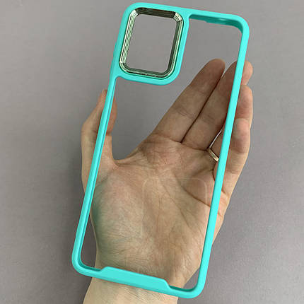 Чохол для Motorola G14 прозорий з бортиком для камери чохол на телефон моторола г14 бірюзовий k6h, фото 1