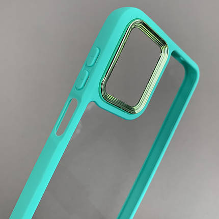 Чохол для Motorola G14 прозорий з бортиком для камери чохол на телефон моторола г14 бірюзовий k6h, фото 2