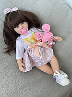 Лялька велика з волоссям 50 см Реборн, малюк, пупс дівчинка реалістична Reborn Baby Doll