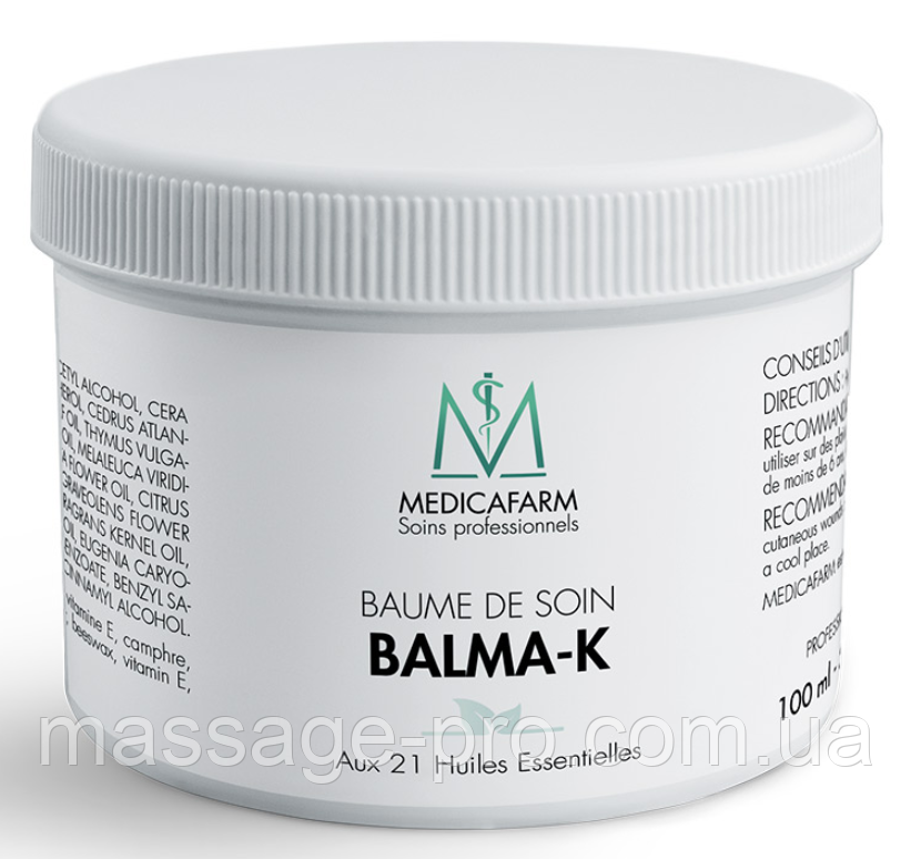 Масажний бальзам із 21 ефірною олією Medicafarm Balma-K 100 мл Масажний бальзам із терапевтичним ефектом, фото 1