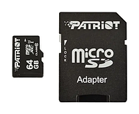 Карта памяті Patriot MicroSDXC 64GB UHS-I (Class 10) LX Series +SD adapter