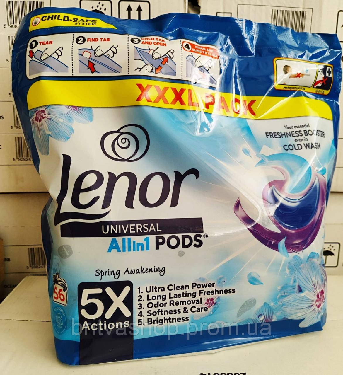 Капсули для прання Lenor April Fresh 4в1 56 шт