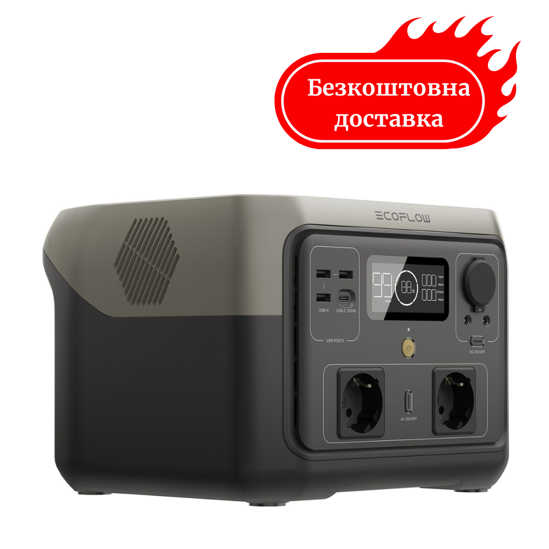 Зарядна станція EcoFlow River 2 Max - 500Вт - 512 Вт·год - LiFePO4 швидка зарядка Медапаратура