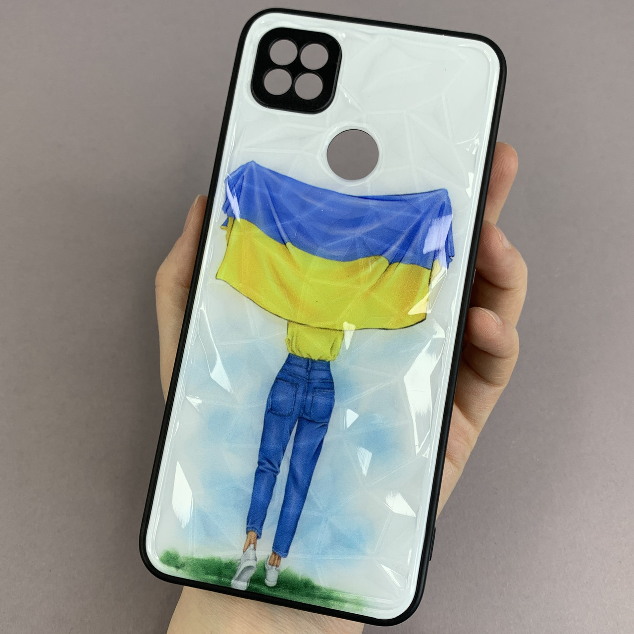 Чохол для Xiaomi Redmi 9C дівчина з прапором чохол на телефон сяомі редмі 9с білий f8e