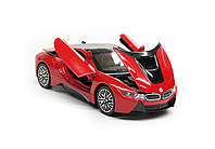 Іграшкова машинка металева BMW i8 купе, БМВ, червона, звук, світло, інерція, откр двері, багажник, капот, Автоексперт, 1:32,, фото 5