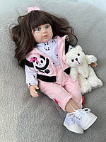 Лялька Реборн 50 см велика з волоссям, малюк, пупс дівчинка реалістична Reborn Baby Doll