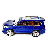 Машинка металева Lexus LX570 Лексус джип 1:24 синій звук світло інерція відкр двері баг капот 20*8,5*9 см (AP-1838), фото 2