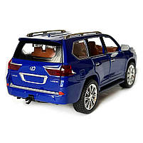 Машинка металева Lexus LX570 Лексус джип 1:24 синій звук світло інерція відкр двері баг капот 20*8,5*9 см (AP-1838), фото 3