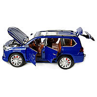 Машинка металева Lexus LX570 Лексус джип 1:24 синій звук світло інерція відкр двері баг капот 20*8,5*9 см (AP-1838), фото 4