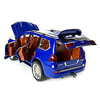 Машинка металева Lexus LX570 Лексус джип 1:24 синій звук світло інерція відкр двері баг капот 20*8,5*9 см (AP-1838), фото 5