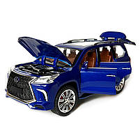 Машинка металева Lexus LX570 Лексус джип 1:24 синій звук світло інерція відкр двері баг капот 20*8,5*9 см (AP-1838), фото 6