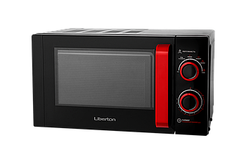 ЕЛЕКТРОДУХОВКА Liberton LMW-2082M 700Вт, об'єм 20л, 6 режимів, чорний+червоний