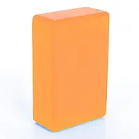 Блок упор кирпич для йоги для растяжки GEMINI материал EVA плотный 175 грамм однотонный Оранжевый