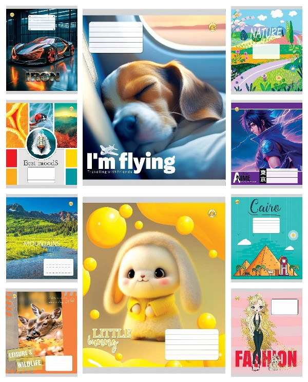 Набір зошитів 12арк. клітинка Тетрада, уп.25шт. 41101