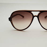 Солнцезащитные очки авиаторы (капли) Ray Ban (Рэй-Бен) унисекс, брендовые, стильные, коричневые Studio