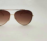Солнцезащитные очки женские Dior (Диор) авиаторы (капли) брендовые, стильные в металлической тонкой оправе