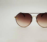Солнцезащитные очки женские авиаторы (капли), брендовые, стильные, коричневые очки в тонкой оправе Studio