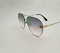 Солнцезащитные очки женские авиаторы (капли), брендовые, стильные, зеркальные фиолетовые очки в тонкой оправе