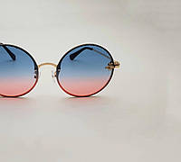 Солнцезащитные очки женские Gucci (Гуччи) круглые брендовые, стильные, имиджевые очки в металлической оправе
