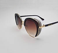 Солнцезащитные очки женские Jimmy Choo (Джимми Чу) коричневые, стильные очки с шорами, с градиентом Studio
