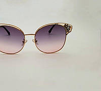 Солнцезащитные очки женские бабочки со стразами, стильные, имиджевые очки в тонкой металлической оправе Studio