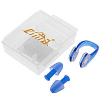 Беруші для плавання та затискач для носа HN-1081 синій nm