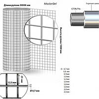 Сетка сварная оцинкованная в рулоне 30000*1000мм(25*12)