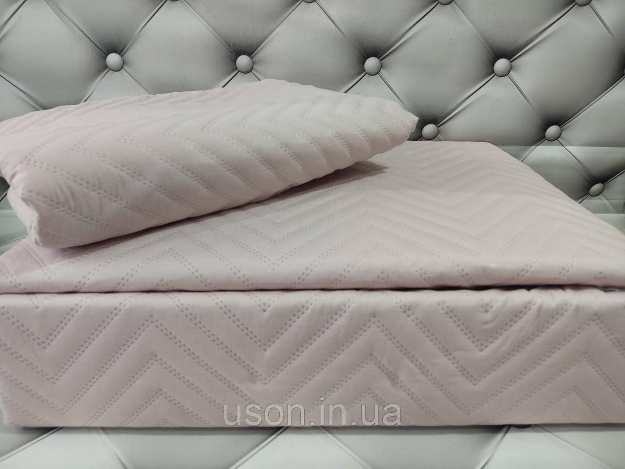Літнє покривало з наволочками 250*260 TM So Sweet Туреччина пудровий колір, фото 1