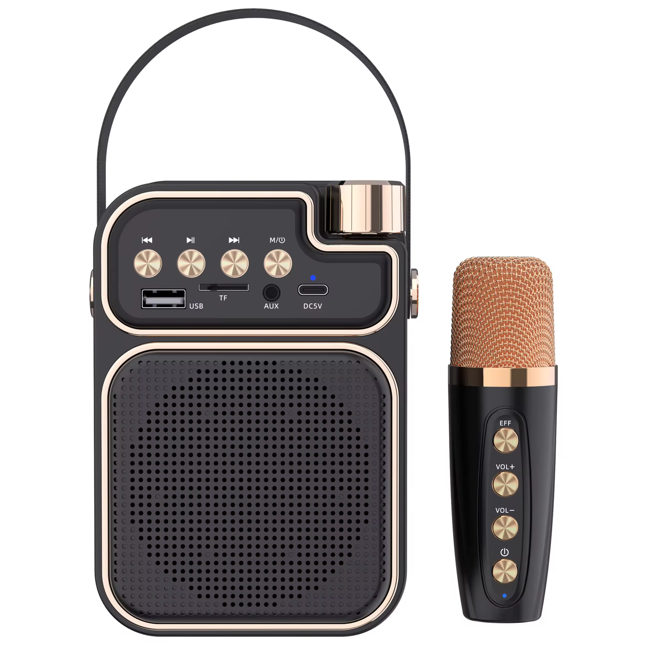 Безпровідна караоке колонка з мікрофоном JEQANG JB-718 Mini |AUX, TF, USB, FM| Чорний, фото 1