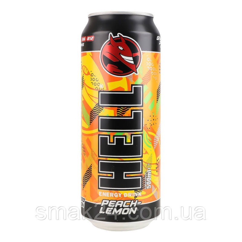 Енергетичний напій Hell Energy Drink Peach Lemon 500мл