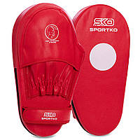 Лапа Пряма подовжена для боксу та єдиноборств SPORTKO PD4 колір червоний
