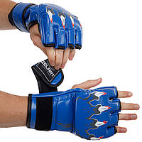 Перчатки для смешанных единоборств MMA Zelart BO-3207 размер M цвет синий ar