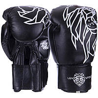 Перчатки боксерские LEV ТОП LV-4280 размер 12 унции цвет черный ar