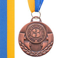 Медаль спортивная с лентой Zelart AIM C-4842 цвет бронзовый ar