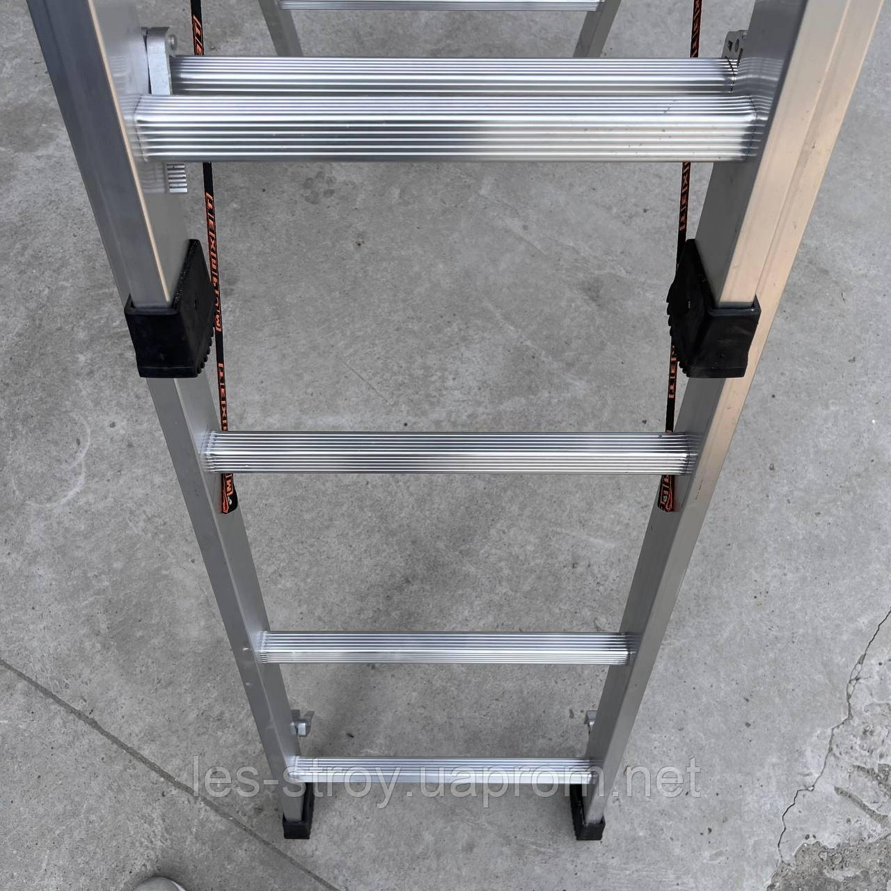 Трехсекционная универсальная лестница из алюминия 3 х 6 ступеней - фото 7 - id-p2028253088
