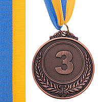 Медаль спортивная с лентой Zelart FAME C-3968 цвет бронзовый ar