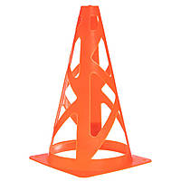 Конус-фишка спортивная для тренировок с отверстиями Zelart FB-6903-OTVR цвет оранжевый ar