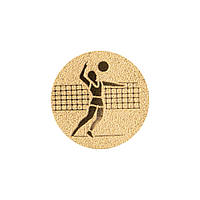 Жетон-наклейка 25 мм Zelart Волейбол 25-0106 колір золотий