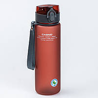 Спортивная бутылка для воды 560 мл с флип-крышкой с ремешком Красная Lodgi