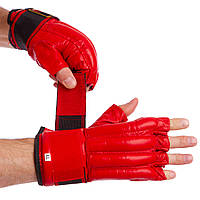 Снарядные перчатки кожаные ZELART ZB-4011 размер L цвет красный pm
