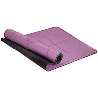 Коврик для йоги с разметкой Record FI-8307 цвет светло-фиолетовый ar