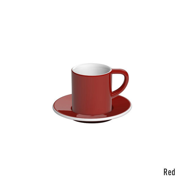 Чашка і блюдце під еспресо Loveramics Bond Red, 80 мл