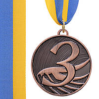 Медаль спортивная с лентой Zelart FURORE C-4868 цвет бронзовый pm