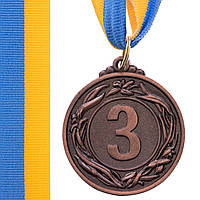 Медаль спортивная с лентой Zelart GLORY C-3969-1-4_5 цвет бронзовый pm