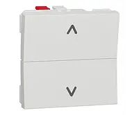 Вимикач для жалюзі 2-клавішний кнопковий схема 4, 6А 2 модулі білий