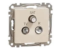 TV/SAT/R socket, Sedna Design & Elements, male IEC, female IEC, terminal, 4dB, PRO, beige