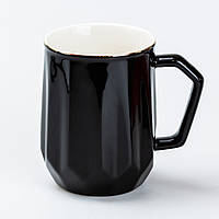 Чашка керамическая для чая и кофе 400 мл кружка универсальная Черная Lodgi